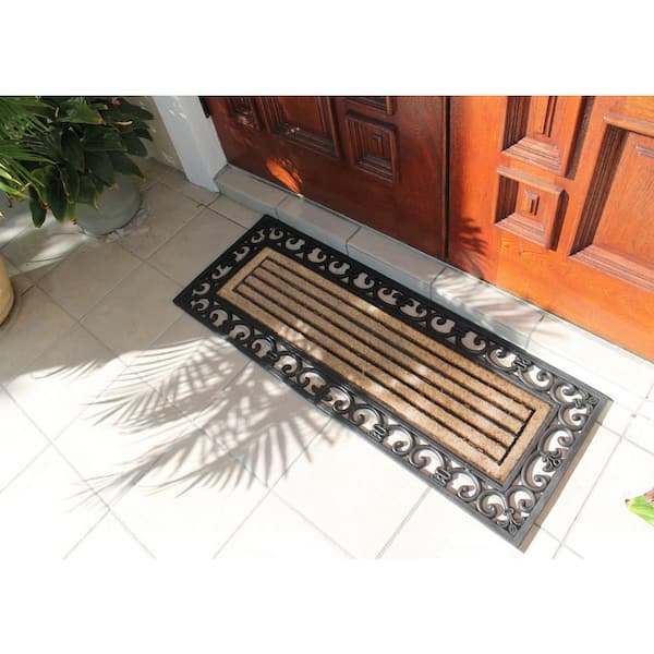 A1HC First Impression Clarence 18 in. x 48 in. Rubber and Coir Non-Slip Outdoor Door Mat
