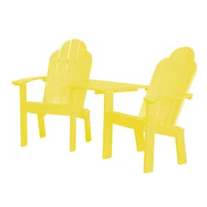 Classic Lemon Yellow Plastic Outdoor Deck Chair Tete-A-Tete