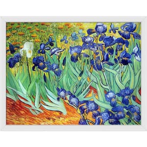 Irises by Vincent Van Gogh Gallery White Framed Nature Oil Painting Art Print 40 in. x 52 in.