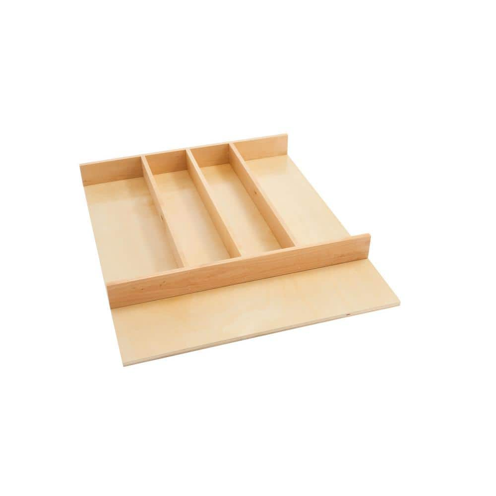 Rev-A-Shelf 2.38 in. H x 18.5 in. W x 22 in. D Short Natural Maple Wood Cabinet Drawer Utensil Holders