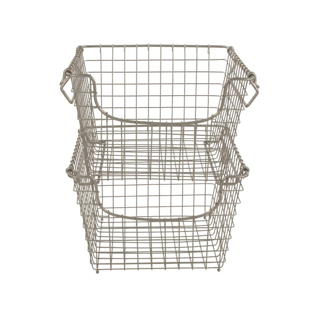 Spectrum Scoop Medium Satin Nickel Powder Coat Stacking Basket 03277 ...