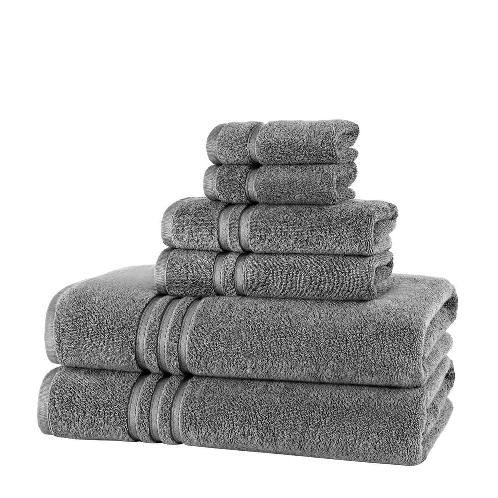 COZYART Luxury Bath Towels Set Turkish Cotton Hotel Grey Bath Towels for  Bathroom Thick Bathroom Towels Set of 6 with 2 Bath Towels, 2 Hand Towels,  2