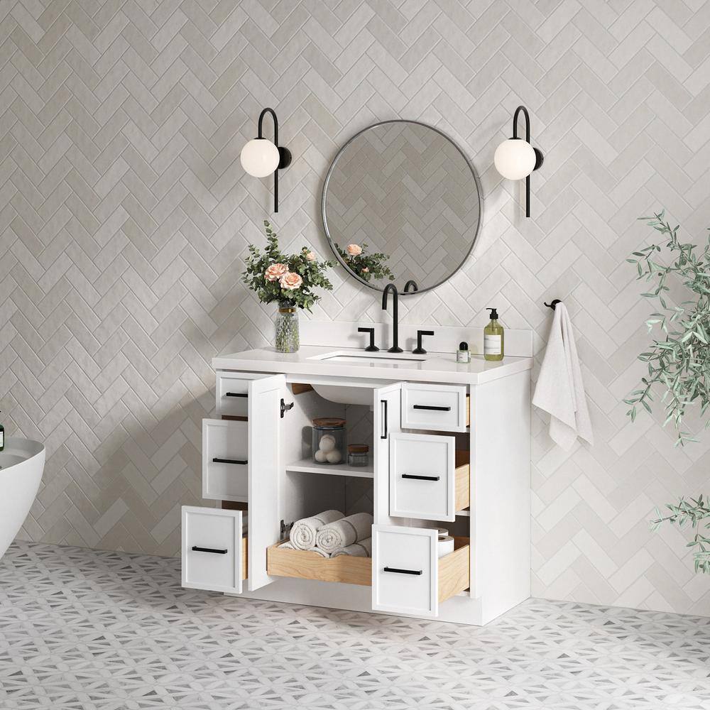 Kelly White Solid Wood Single Bath Vanity with Quartz Top