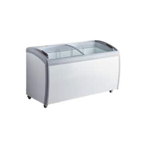 60 in. W 11.7 cu. ft. Manual Defrost Commercial Curved Glass Top Display Chest Freezer in White