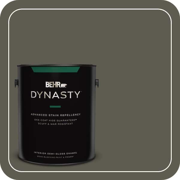 1 gal. #N370-7 Night Mission One-Coat Hide Semi-Gloss Enamel Interior Stain-Blocking Paint & Primer