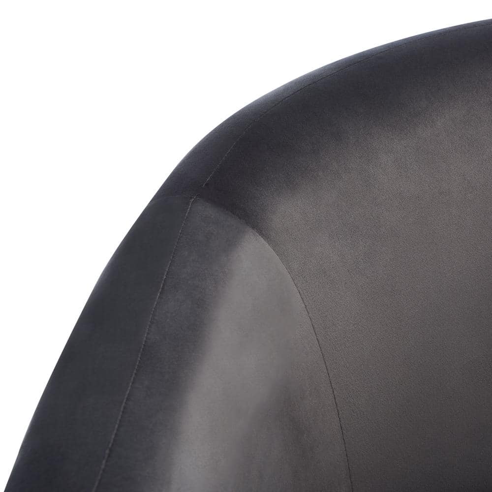 Olivia Dark Grey Velvet Contoured Accent Chair