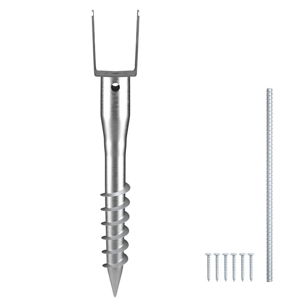 3.94 x 2.76 x 27.56 in. No Dig Ground Anchor 1 Pack DIY Screw in Post Stake Includes 6 Lag Bolts U-Shape Post Holder price history on PriceWatchPro