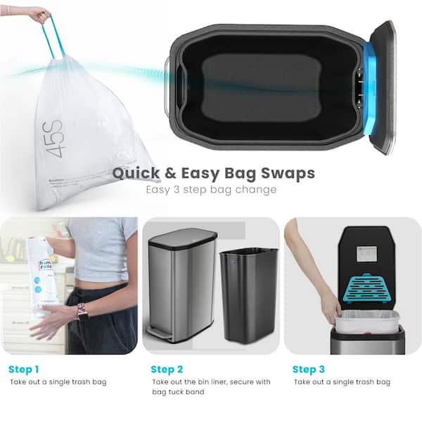 Home Zone Living Stainless Steel Step-On Kitchen Trash