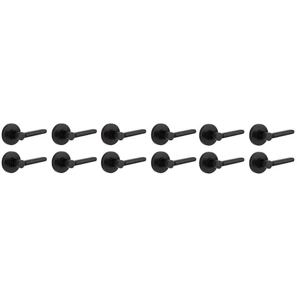 Tonebridge Aged Bronze Hall/Closet Door Lever with Round Rose 12-Pack