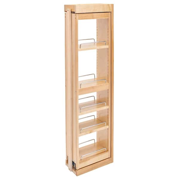 Rev-A-Shelf Natural Maple 6 in. W Pull Out Wall Filler with Soft-Close, 42 in. Height