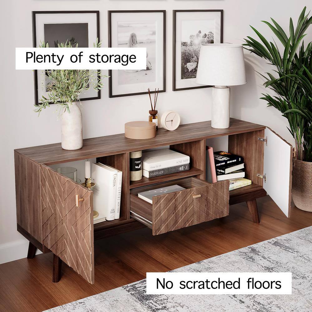 Alba 59'' Brown Laminate TV Stand with Cabinet