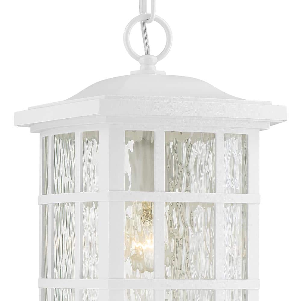 White Glass Arts and Crafts Hanging Lantern