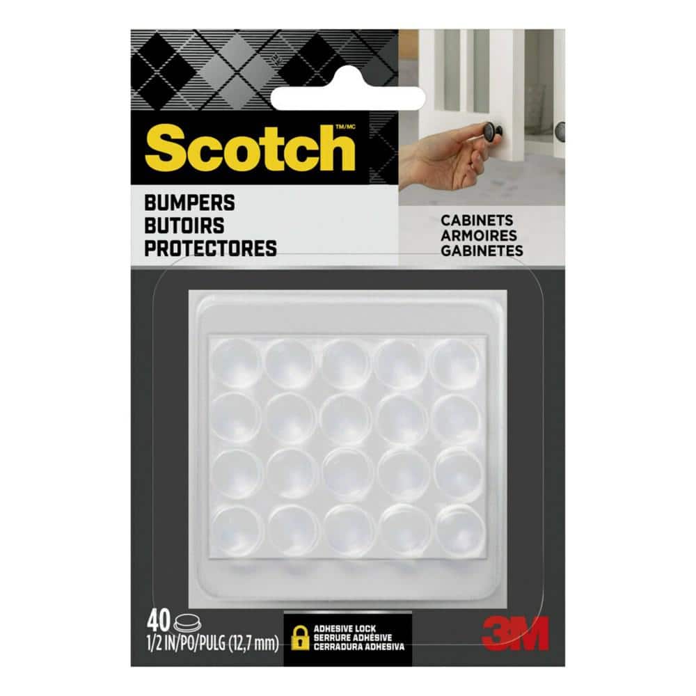 Scotch 1/2 in. Clear Round Self-Stick Rubber Bumpers (40-Pack) SP951-NA -  The Home Depot