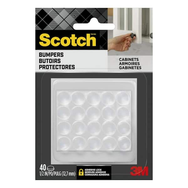 Scotch 1/2 in. Clear Round Self-Stick Rubber Bumpers (40-Pack)