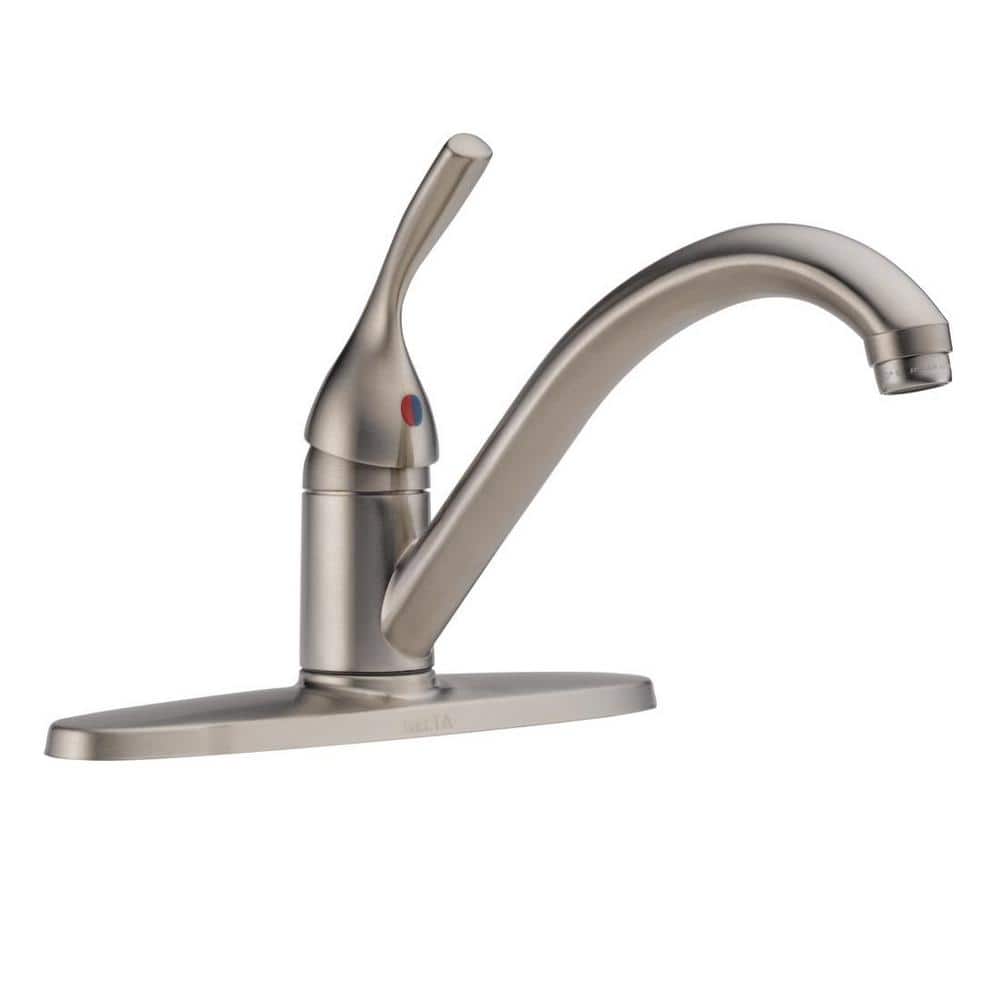 Sleek Modern Stainless Steel Single Handle Kitchen Faucet