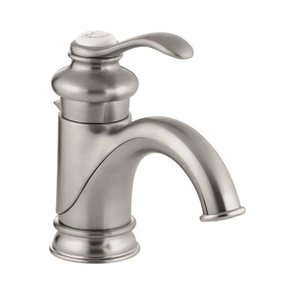 KOHLER Fairfax Single Hole Single Handle Low-Arc Bathroom Vessel Sink  Faucet with Lever Handle in Vibrant Brushed Nickel K-12182-BN - The Home  Depot