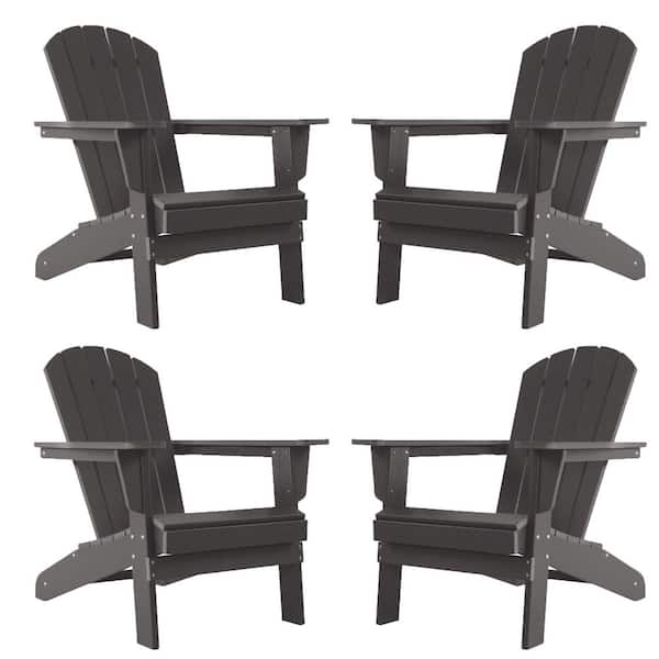 MIRAFIT Outdoor Composite Classic Adirondack Chair,High-density Polyethylene, Deck Lounge Chair with Ergonomic Design (set of 4)