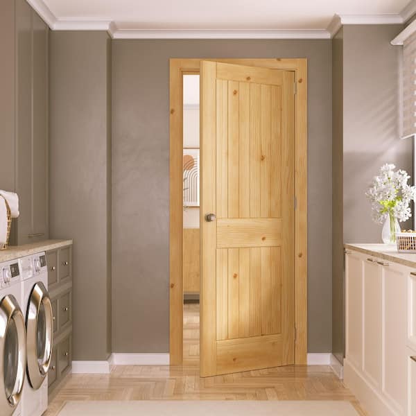 eightdoors 30 in. X 80 in. X 1-3/8 in. 2-Panel Square Top V-Groove