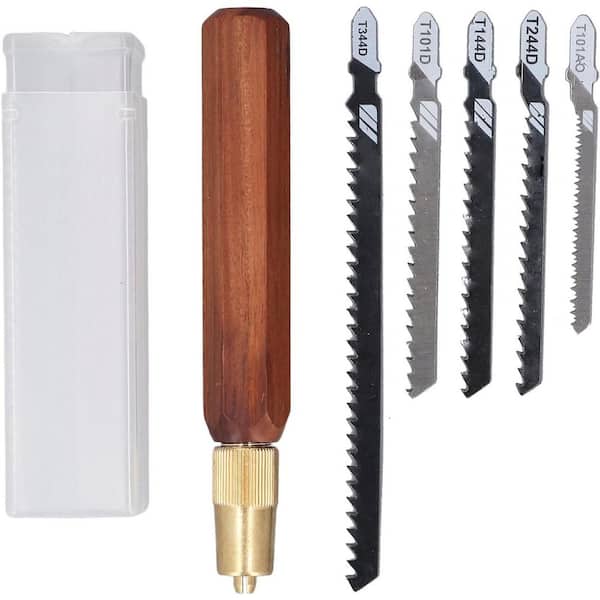 Hex Shaped Handle Multi Blades Hand Saw Kit with 5 Jigsaw Blades for Drywall and Sheetrock Cutting