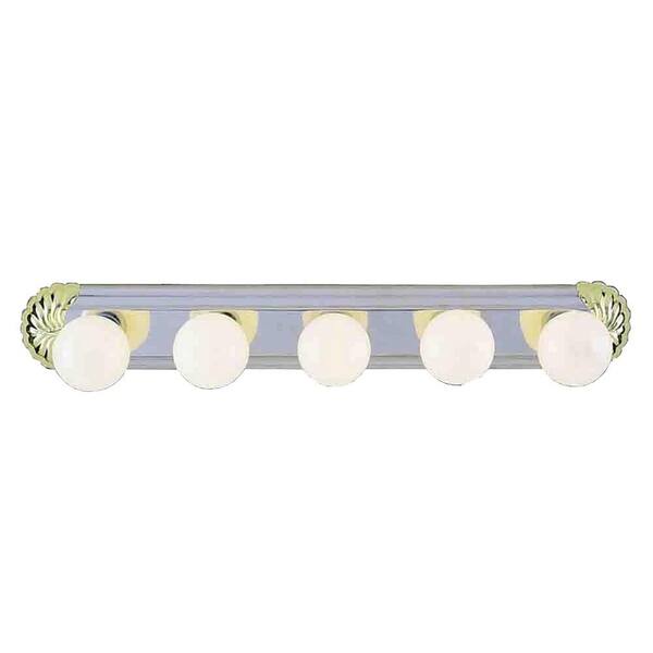 Filament Design Lenor 5-Light Polished Brass Incandescent Wall Bath Vanity Light