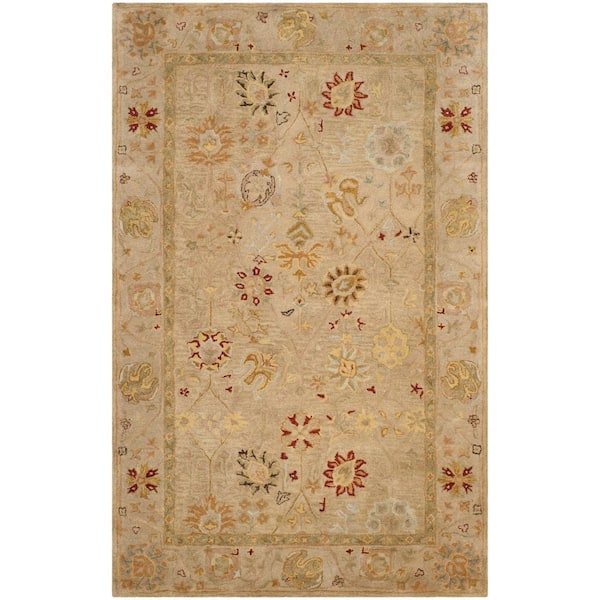 SAFAVIEH Antiquity Taupe/Beige 4 ft. x 6 ft. Border Area Rug