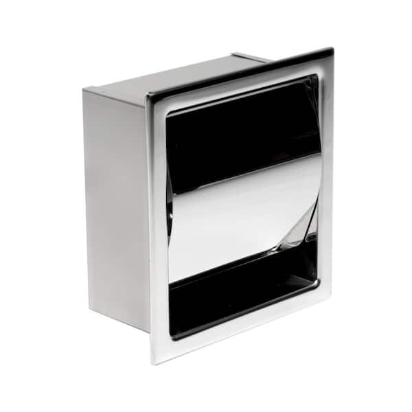 Brand new harney hardware polished stainless steel recessed toilet paper holder 