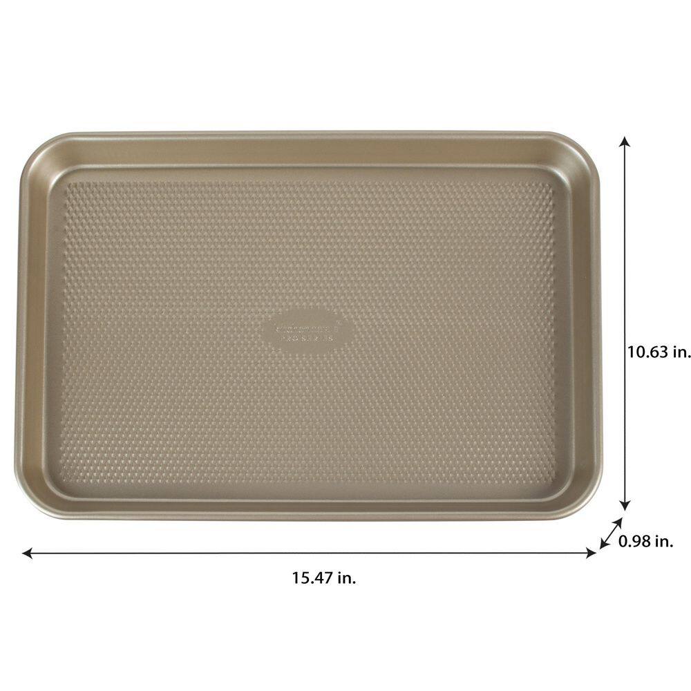 Gold Medium Nonstick Carbon Steel Baking Sheet with Diamond Base