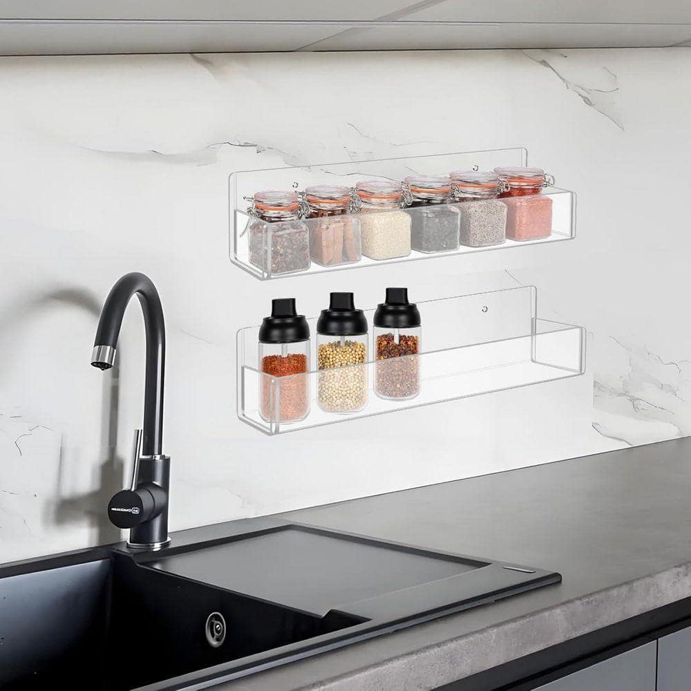 Whatseaso 2 Pack Acrylic Door Mount Spice Rack WJ1225H9Z - The Home Depot