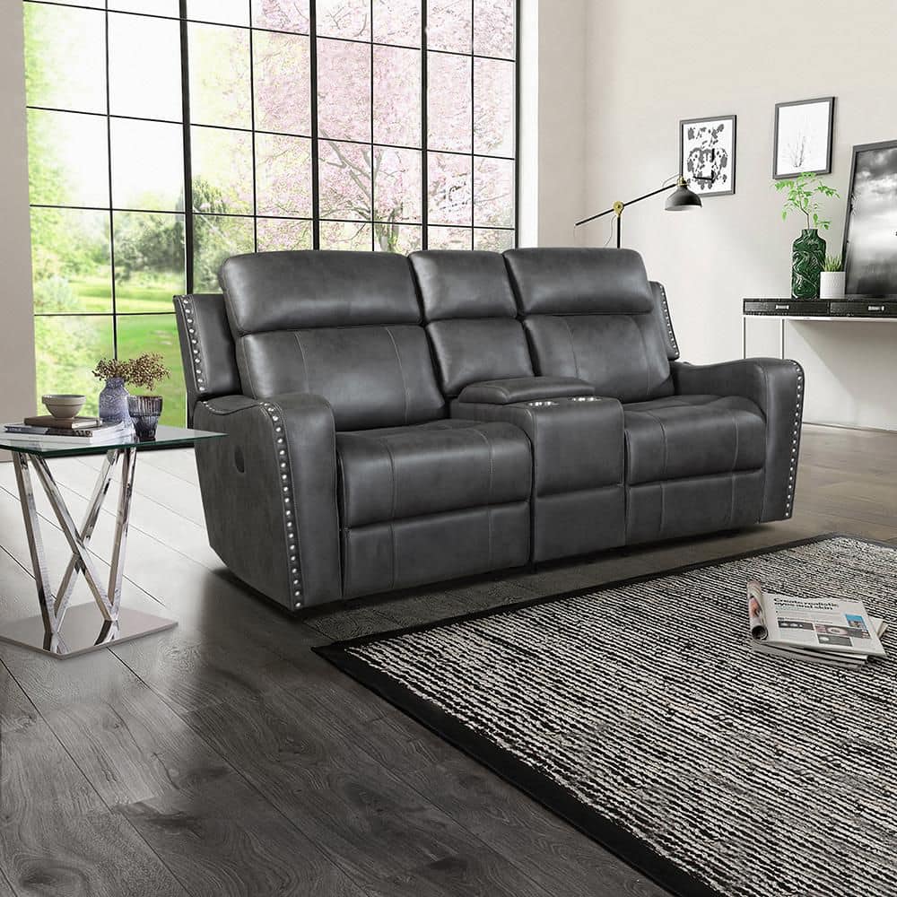 Lazzara Cadmus 72 in W Microfiber Fabric 2-Seater Power Double