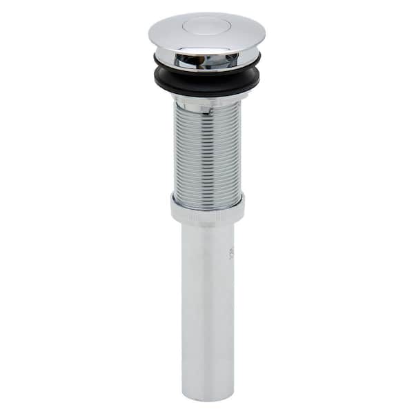 2-in-1 Brass Sink Drain - Push Drain, Chrome