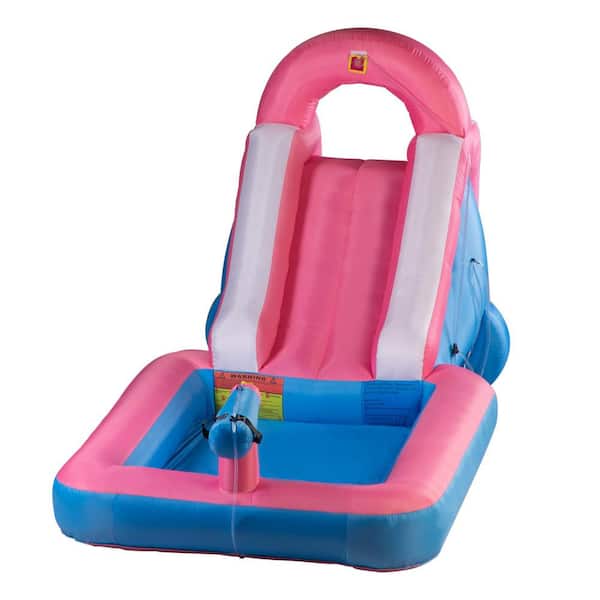 Tatayosi 156.3"L x 70.1"W x 70.9"H Multicolor oxford fabricInflatable Water Slide，with Climbing Wall, Long Slide and Splash Pool
