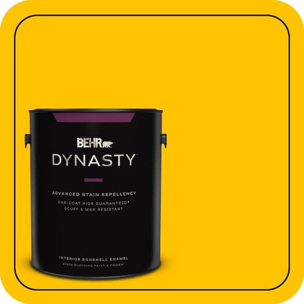 BEHR DYNASTY 1 gal. #S-G-370 Citrus Splash Eggshell Enamel Interior Stain-Blocking Paint & Primer