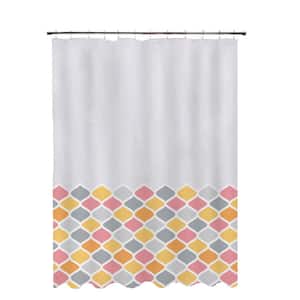 70 in. W x 72 in. H Medium Weight Decorative Printed PEVA Shower Curtain Liner in Multi-Color Ashley Pattern