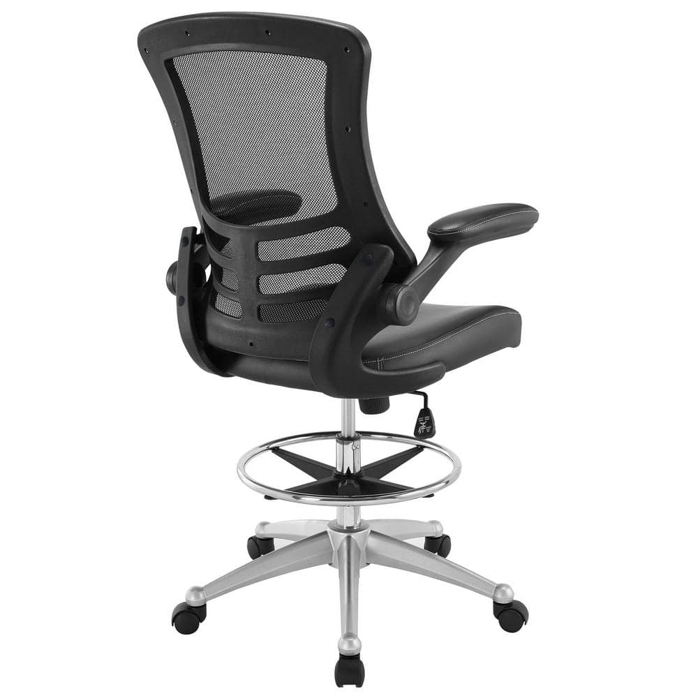 Black Mesh and Vinyl High Back Swivel Drafting Chair