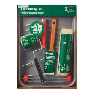 6-Piece Plastic Tray/High-Density Polyester Knit Paint Applicator Kit