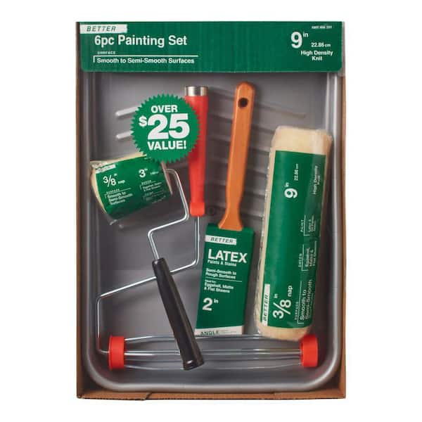 6-Piece Plastic Tray/High-Density Polyester Knit Paint Applicator Kit