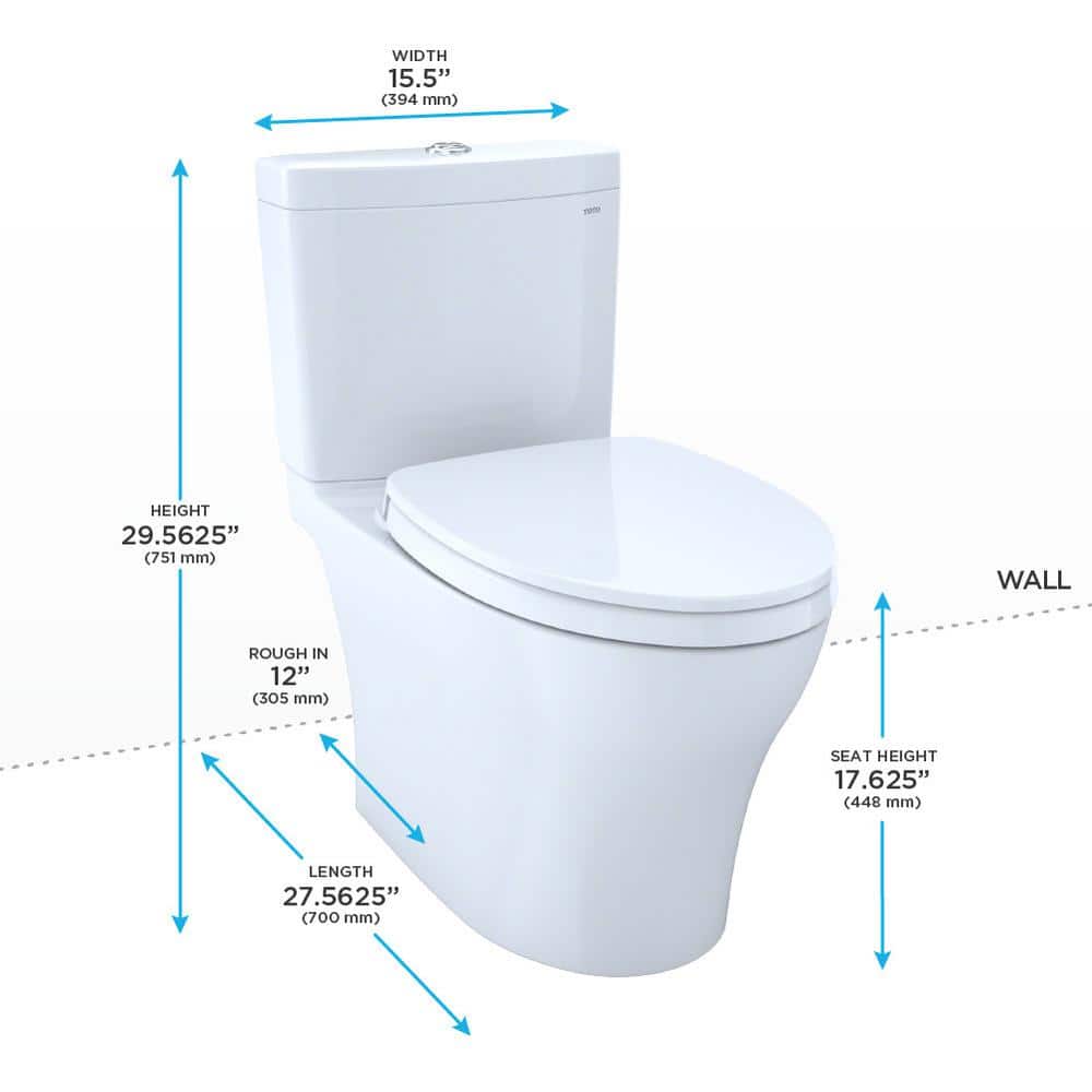 Cotton White Elongated Dual Flush Two-Piece Toilet