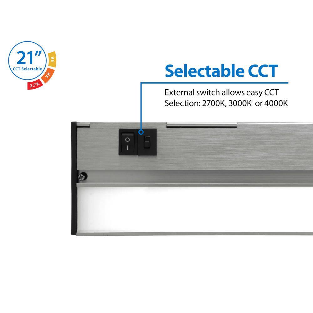 Nickel 21.5'' LED Under Cabinet Light Bar