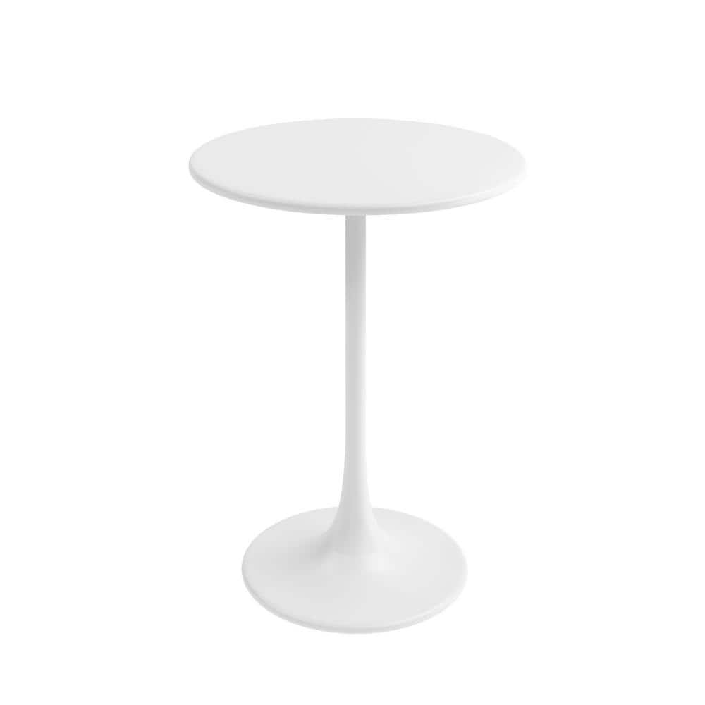【GINGER掲載商品】 Jamesdar Metal Counter White Round in. 24 Kurv Base Pedestal センターテーブル・ローテーブル