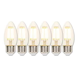 60-Watt Equivalent B11 Dimmable Filament LED Light Bulb Soft White Light (6-Pack)