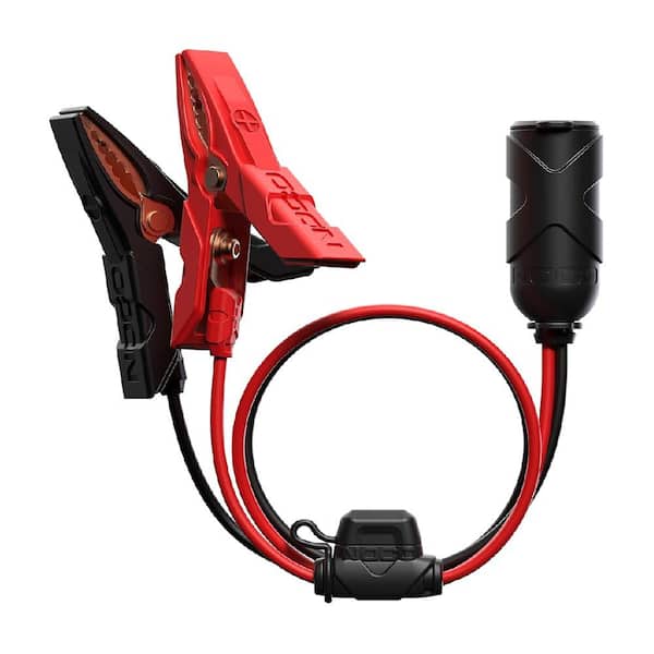 Lukyamzn 15A 14AWG 12V Adapter with Battery Clamps, Heavy-Duty Cigarette Lighter Plug & Socket for 12V Applications, Red Black