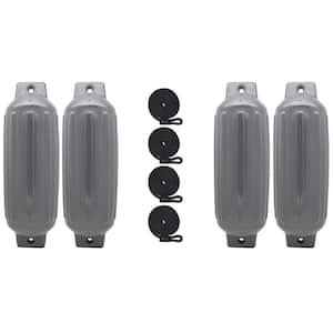 10 in. x 30 in. BoatTector Inflatable Fender Value in Gray (4-Pack)
