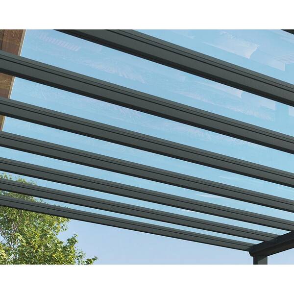 Canopia By Palram Stockholm 11 Ft X 19 Ft Gray Clear Patio Cover With Shades 706245 The Home Depot