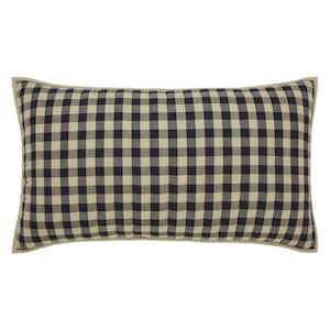 My Country Navy Khaki Country Checkered Cotton King Sham