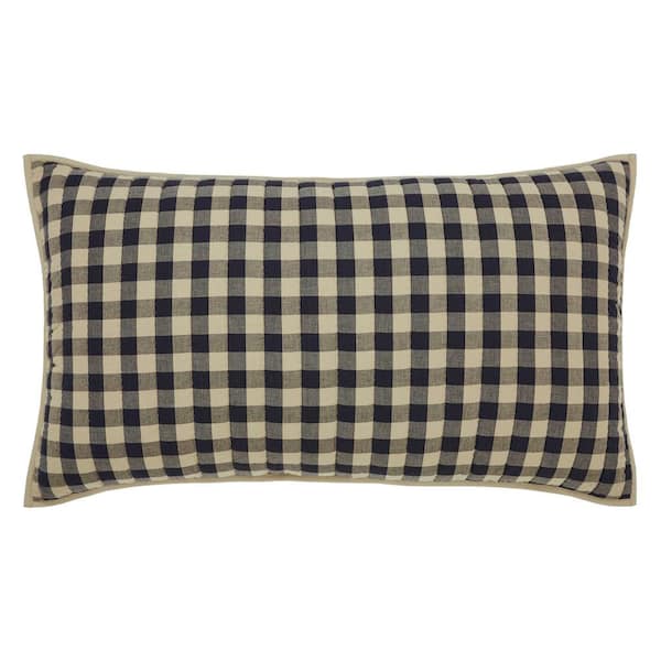 VHC BRANDS My Country Navy Khaki Country Checkered Cotton King Sham