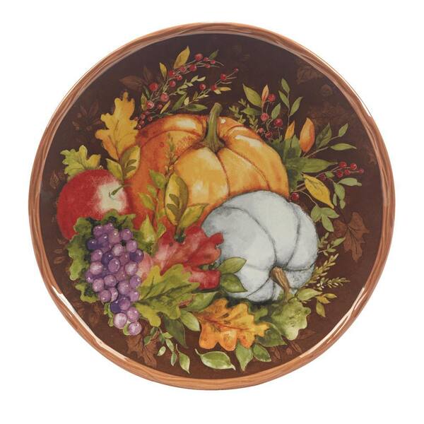 Harvest Thanksgiving Plaid Round Plates (Set of 8)