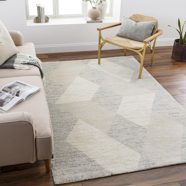 Gavic Ivory Modern Geometric 4 ft. x 5 ft. Area Rug