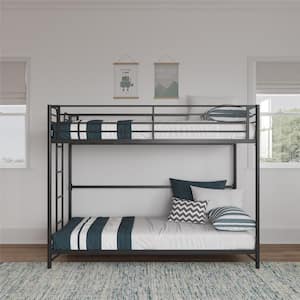 DHP Dixon Easy Assembly Twin Over Twin Metal Bunk Bed Black