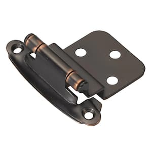 3/8 in. Oil Rubbed Bronze Highlighted Inset Surface Face Frame Self-Close Hinge (2-Pack)