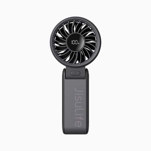 Life7 2.7in 5 Speeds Handheld Personal Fan in Black with 3600mAh Battery